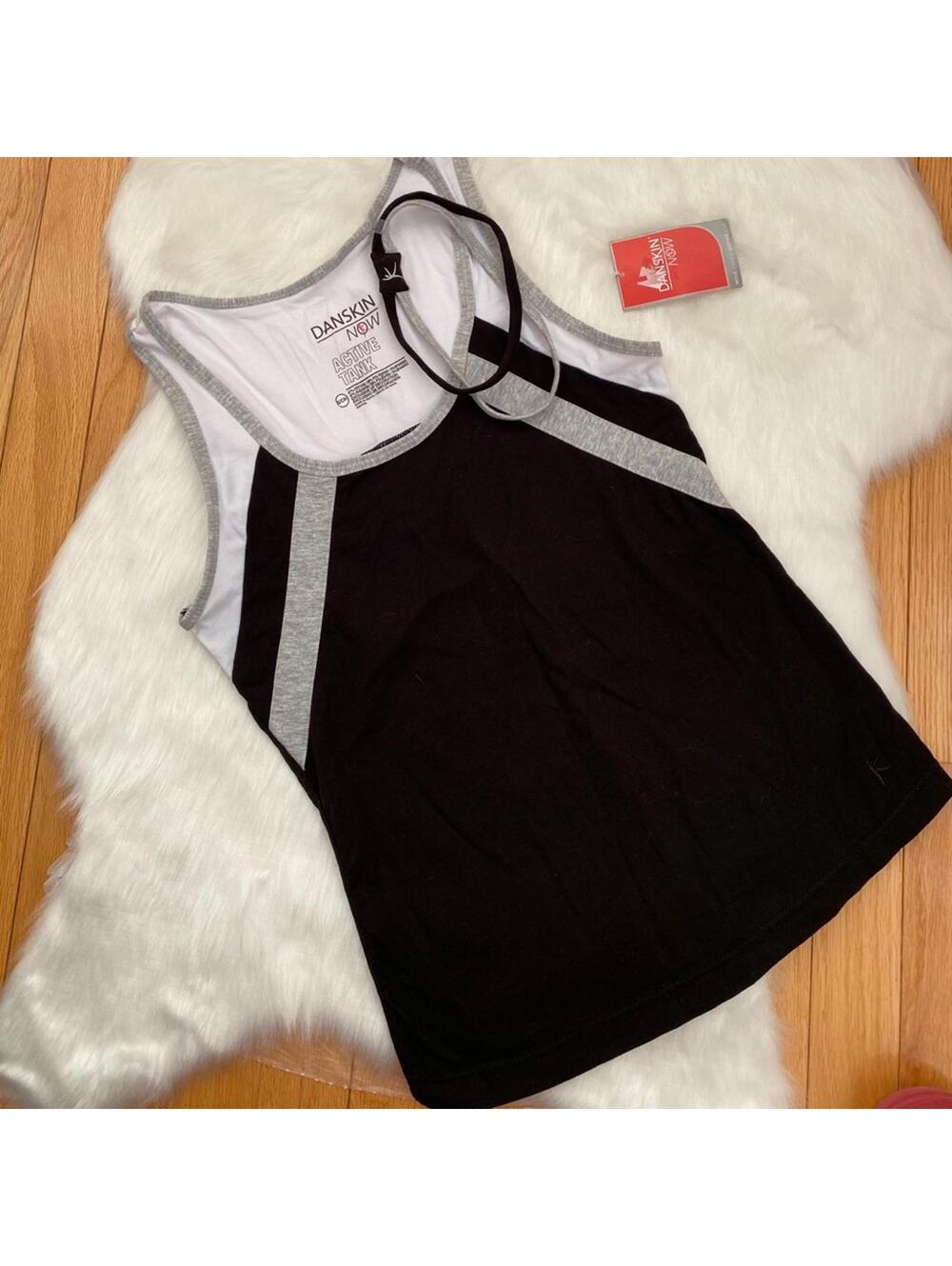 Danskin Now Women's Activewear Tank Top Black Gray Size S